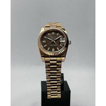 Custom Seiko Mod • Chocolate Rose Gold DateJust President • 36mm